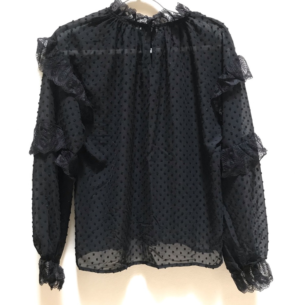 All:row Peplum Blouse Long Sleeve Chiffon Ruffle